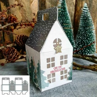 House Box Metal Stencil Cutting Dies Scrapbooking Cutting Dies Album Card Die - Image 1 of 4