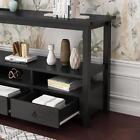 Entry Console Table with Drawers Bottom Open Shelf Solid Wood Sofa for Entryway