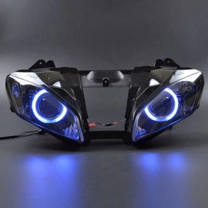 Customized Fully Headlight Assembly w/Blue Angel Eye For Yamaha YZF R6 2006-2007 - Picture 1 of 14