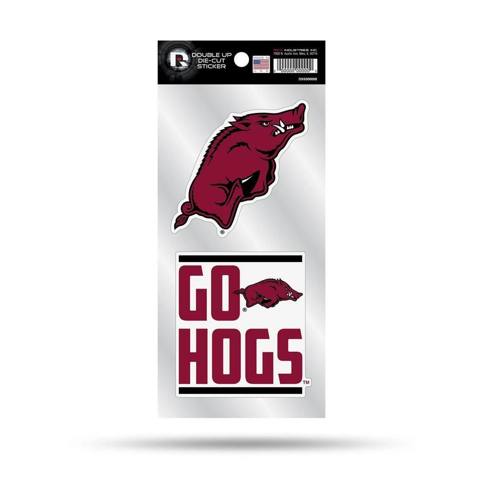 Arkansas Razorbacks Double Up Die Cut Decal Set - Image 1 of 1