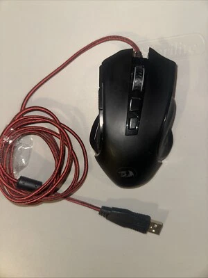 RedDragon Wired Griffin Gaming MouseM602A Black Red Cord Rainbow Color - Image 1 of 3