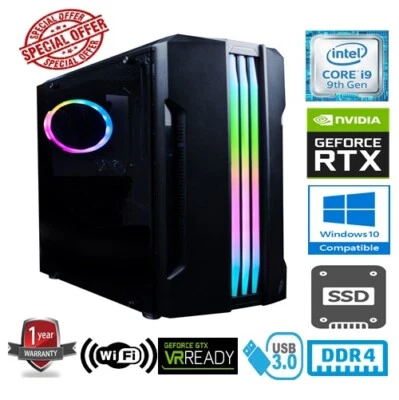 i9 GAMING PC - INTEL CORE i9 9900 32GB RAM 1TB SSD NVIDIA GEFORCE RTX3060 12GB - Image 1 of 4
