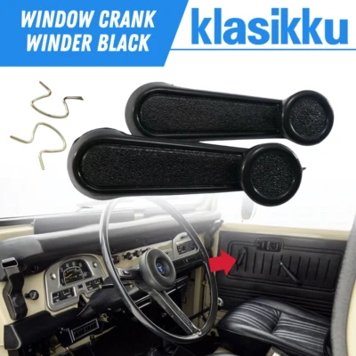 TOYOTA LAND CRUISER BJ40 BJ42 FJ40 FJ45 FJ55 BOBINADORA DE MANIVELA DE VENTANA NEGRA 2 un.  Foto 1 de 4