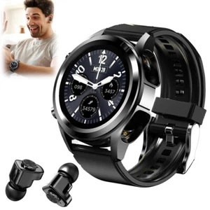 Smart Watch Mini Earbuds Wireless Stereo Music Earphones 2 in 1 Smartwatch - Picture 1 of 10