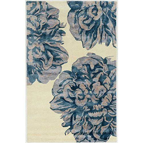 Aspire Wool Floral Ivory & Navy 5x8, Rug - Image 1 of 1
