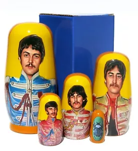 Paul McCartney Russian Nesting Dolls, The Beatles Giocattolo Impilabile Set di Uova Nidificate - Foto 1 di 9