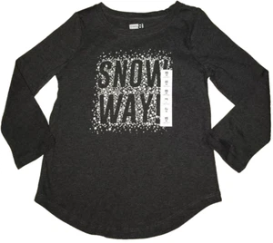 Crazy 8 By Gymboree Girls Size 4 Gray Long Sleeve Shirt Snow Way Nwt - Picture 1 of 5
