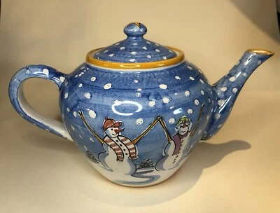 Tetera Mesa International De Colección con Tapa Hecha a Mano en Perú. Muñeco de nieve Foto 1 de 4