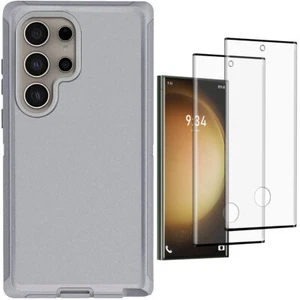 Gray For Samsung Galaxy S23+ S23 FE/Ultra Case Heavy Duty Cover Screen Protector - Picture 1 of 14