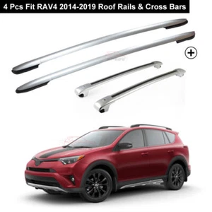 4pcs Fits RAV4 2014-2018 Aluminium Lockable Cross Bars Crossbars Roof Rails Roof - Picture 1 of 11