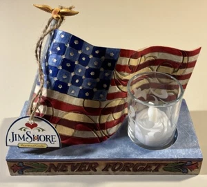 2008 Jim Shore Never Forget 911 Memorial Candle Holder #4013285 with Tag No Box - Picture 1 of 12