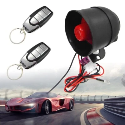 Car Security System 12V Horn Siren Alarm One-Way Burglar Protection w/ 2 Remotes - Image 1 of 4
