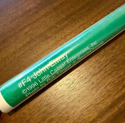 Póster Little Caesars Pizza John Elway 1996 vintage tamaño completo 75x26 nuevo Foto 1 de 3