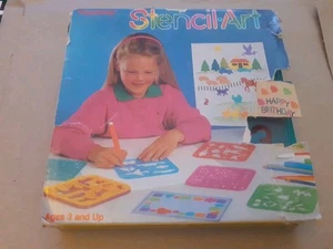 🎲 Stencil Art 8 Schablonen Set Tuppertoys Vintage 3+ komplett gebraucht guter Zustand - Bild 1 von 12