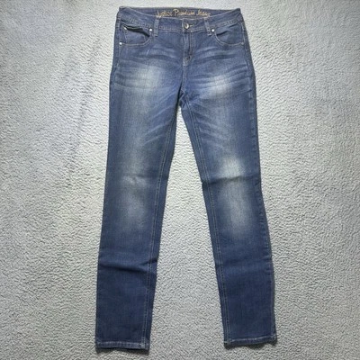 Justice Premium Med Wash Denim Jeans simply low skinny 18r Fading Western Ranch - Image 1 of 4