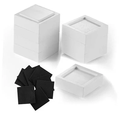  Risers de cama (conjunto de 8) elevadores de móveis altura 1", 2", 3" ou 4", branco - Imagem 1 de 4