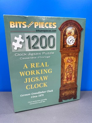 BITS AND & PIECES REAL WORKING JIGSAW CLOCK GERMAN GRANDFATHER 1875 PUZZLE NEW - Image 1 of 4