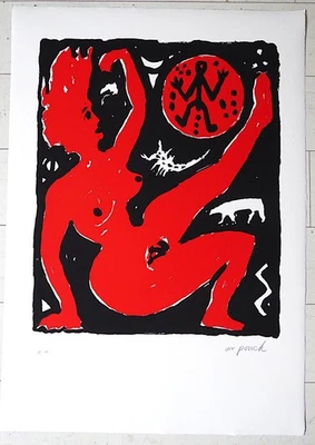 A. R. PENCK - "BITTERFELD" - GROSSE FARBSERIGRAFIE - DRUCKFRISCH !!!  SELTEN !! - Bild 1 von 4
