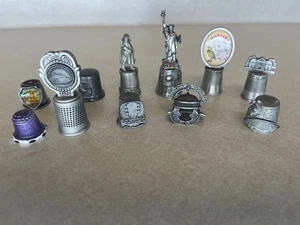 VTG Lot of 11 Pewter / Metal Thimbles. - Picture 1 of 3