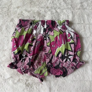 Handmade Bam! Roller Skate Pink Green Graphic Print Baby Girl bloomers shorts - Picture 1 of 7