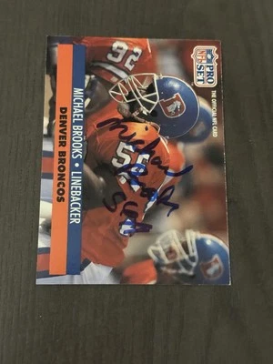 1991 Pro Set #137 MICHAEL BROOKS Denver Broncos Auto Autographed HAND SIGNED - Image 1 of 2