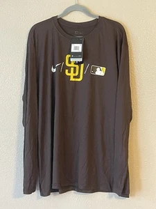 Men’s 3XL NWT San Diego Padres Nike Authentic Collection Long Sleeve Shirt Brown - Picture 1 of 8