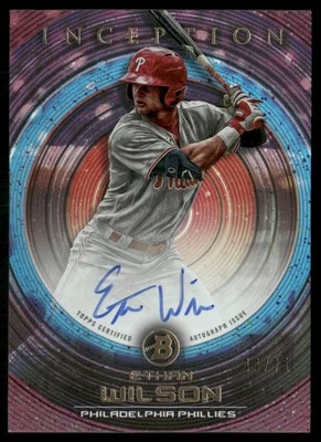 2022 Bowman Inceptions Prospect Fuchsia 44/75 Ethan Wilson Auto #PA-EW TM2 - Image 1 of 2