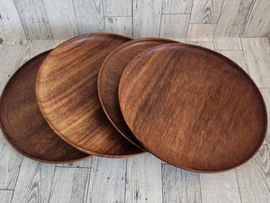 Wooden Plates Rustic Snacks Dessert Charcuterie Spreads Set Of 4 - Picture 1 of 5