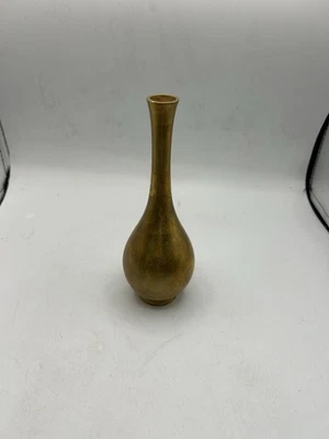 VTG Japanese Brass Flower Bud Vase Incense Holder 6.5” Zen Buddhism - Image 1 of 4