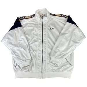 Vintage 1990s White, Navy & Yellow Nike Zip-Up Track Training Jacket XL - Bild 1 von 4