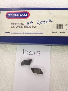 7 NEW STELLRAM NG-2090R TOP NOTCH CARBIDE INSERTS. GRADE H21. USA MADE (D615) - Picture 1 of 1