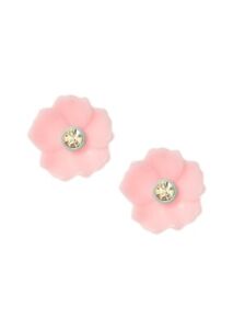 Banana Republic Women's Resin Flower Crystal Stud Earrings NWT 59.50  Pink