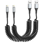 Coiled Lightning Cable For Car [mfi Certified] Short Retractable Iphone 