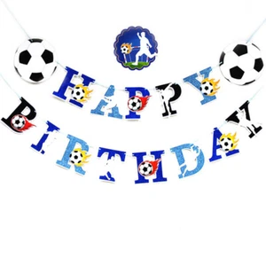 Quality Football Theme Birthday Party Flag Hanging Banner Decoration Bunting - Picture 1 of 2