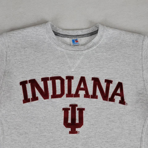 indiana University Hoosiers mens sweatshirt MEDIUM Gray Russell Athletic Vintage Cover