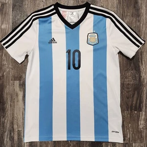 2014 Adidas Argentina Home Soccer Shirt Lionel Messi Kids L World Cup Brazil - Picture 1 of 6