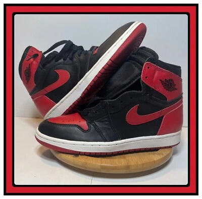 NEW 1994 Air Jordan 1 BRED Retro Black Red DS 130207-061 "No Box / Card" Size 9 - Image 1 of 4