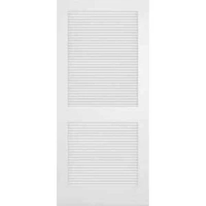30 X 80 In. 1-3/8 In. Thick Solid Core Louver Door (Primed White) - Picture 1 of 1
