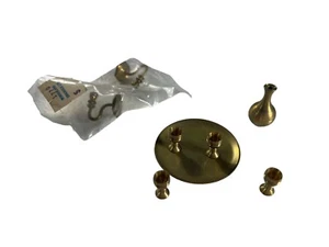 Vintage Dollhouse Brass Miniature Vase, 4 Cups & Tray, 2 Wall Scones Lot of 8 - Picture 1 of 6