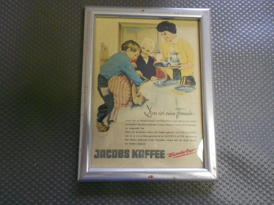 Jacobs Kaffee  alte Reklame im Bilderrahmen (295) - Bild 1 von 1