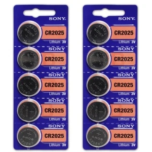 10 Pcs Sony CR2025 Lithium Cell Battery 3V, 165mAh Expiry 2030 - Picture 1 of 1