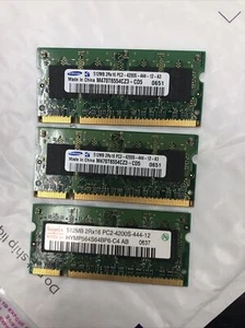 (Lot Of 3)Hynix & Samsung 512MB 2Rx16 PC2-4200S-444-xx DDR2 Laptop Memory - Picture 1 of 2