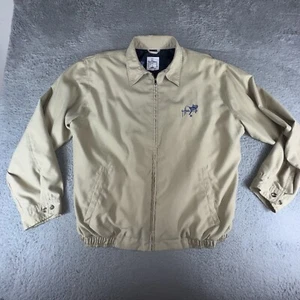 Guy Harvey Jacket Mens XL Khaki Beige Full Zip Windbreaker Logo Fishing Coat* - Picture 1 of 14
