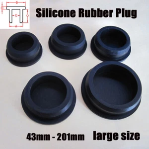 Large size Silicone Rubber Round Plug Pipe Seal Hole Plug End Cap Plug Black - Picture 1 of 4