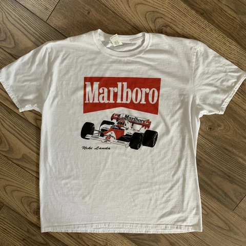 Mclaren-Marlboro White short T shirt Niki Lauda Formula 1 H9582 Cover