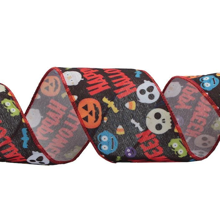 Wired Happy Halloween Character Ribbon 63mm Width, Crafting, Bows, Halloween  - Изображение 1 из 1