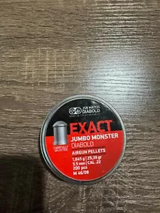 JSB Match 200 Count EXACT JUMBO MONSTER Deep Skirt 5.5mm .22 Caliber Air Pellets - Picture 1 of 2