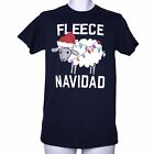 Nwt V Fifth Sun Navy Fleece Navidad Santa Sheep Holiday Christmas Tee T-Shirt S