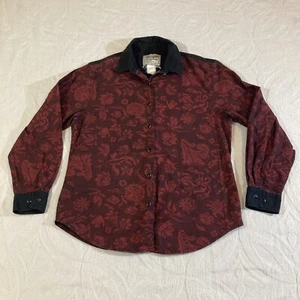 VTG Wrangler Womens Western Shirt Large Floral Pearl Snap Cowgirl AOP Paisley - Picture 1 of 11