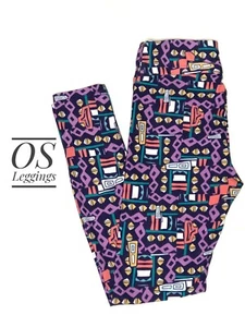 New LuLaRoe Leggings OS One Size Purple Teal Pink Multicolor Unicorn NWT B0239 - Picture 1 of 1